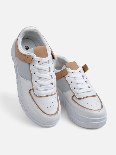 Sneakers pour femmes Aristea Azzurro en cuir écologique à semelle plate de 4 cm