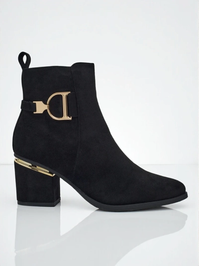 Bottines femme en daim écologique à talon bloc Calyssa