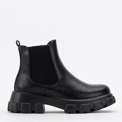 Bottines compensées pour femmes noires Casidi - Chaussures