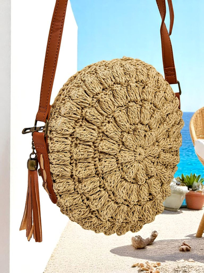 Royalfashion Petit sac à main en paille pour femme Solea Mini