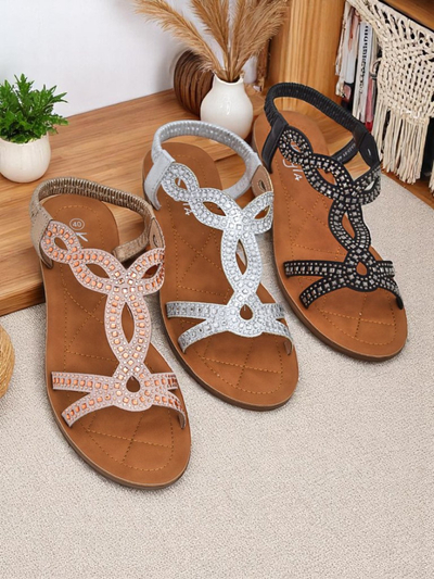 Sandales Royalfashion pour femmes avec brides décoratives Ava Shine