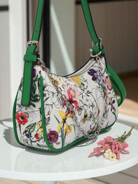 Royalfashion Petit sac à main pour femme en cuir écologique à motif floral Lily Bloom