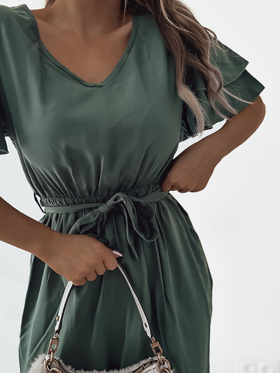 Royalfashion Robe midi simple pour femme