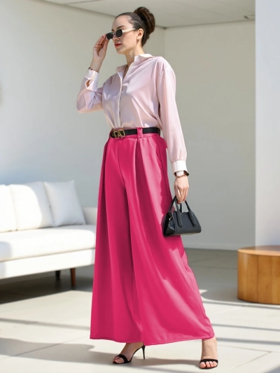 Royalfashion Pantalons larges tissés pour femmes