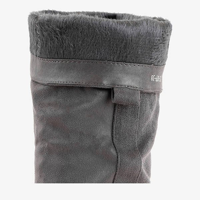 Bottes à talons plats pour femmes grises Melano - Chaussures