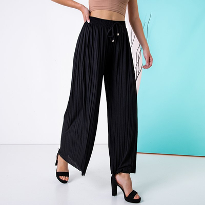 Pantalon plissé noir femme - Vêtements