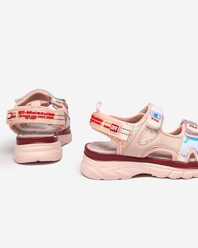 Sandales roses pour enfant avec empiècements Murino colorés - Footwear