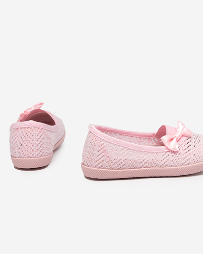 OUTLET Baskets ajourées fille rose clair avec nœud Apllo - Footwear