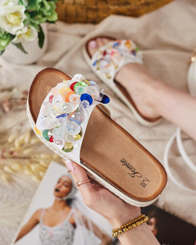 Royalfashion Tongs Loassa à strass pour femme