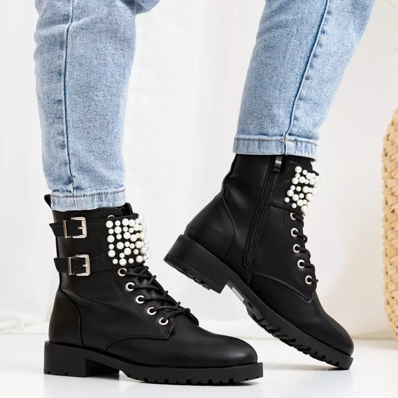 Bottines avec perles on sale