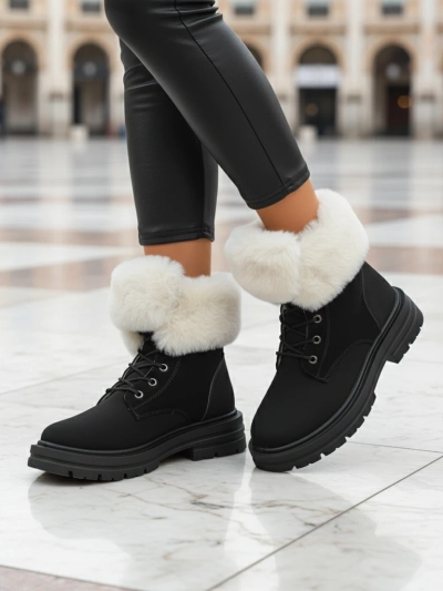 Bottes chelsea à doublure en fourrure pour femmes Nasaha