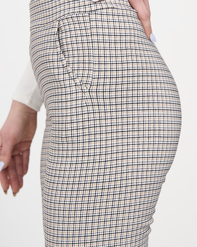 Teggings à carreaux jaune-noir pour femmes- Vêtements
