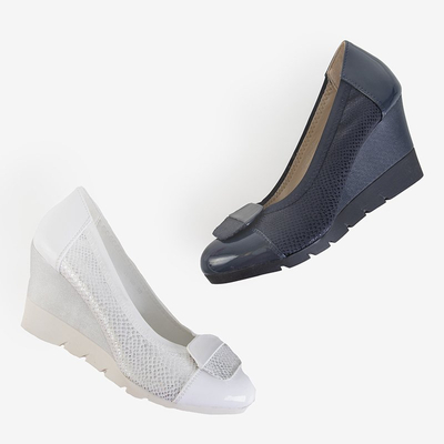 OUTLET Escarpins compensés blancs et argentés pour femmes Noemia - Chaussures