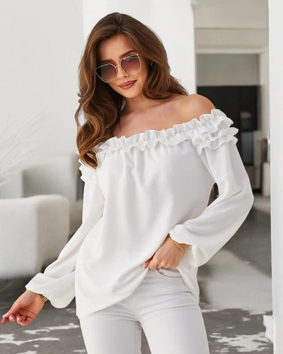 Blouse Royalfashion pour femmes à la espagnole avec volants
