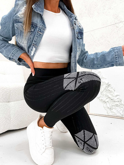 Royalfashion Leggings pour femmes avec zircons