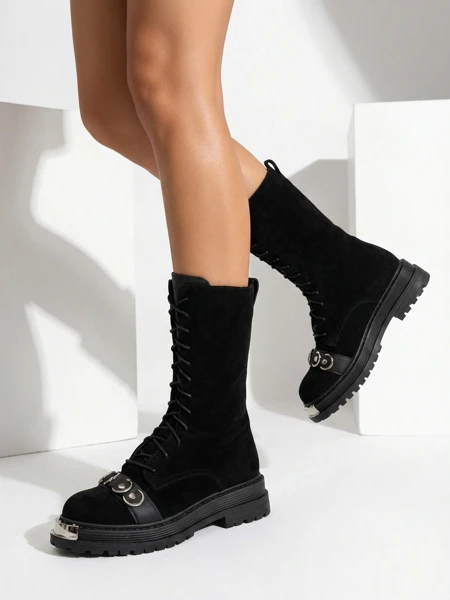 Royalfashion Bottes à lacets pour femmes Werces