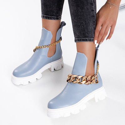 Bottes bleues pour femmes avec chaîne Tenkay - Chaussures