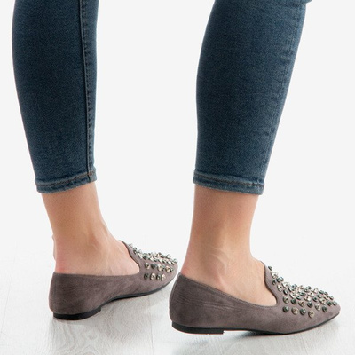 Mocassins gris avec clous et pierres Dilli - Chaussures 1