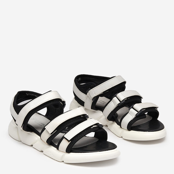 Sandales pour filles fermées par velcro en blanc Mumin-Shoes