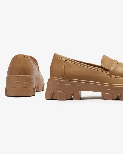OUTLET Mocassins marron clair pour femme sur une semelle solide Desika - Footwear