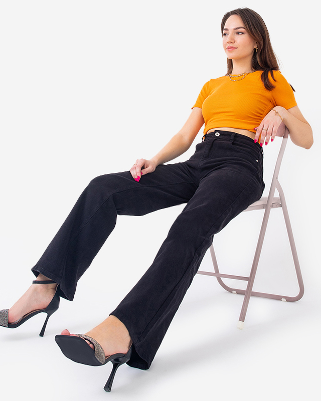 Pantalon large femme noir - Vêtements