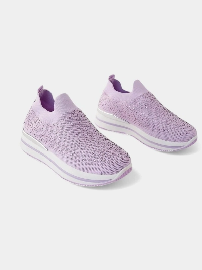 Royalfashion Baskets femme à enfiler avec des strass Adeq
