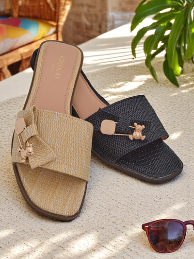 Royalfashion Tongs en paille pour femme Sandales Aurelia