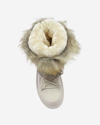 Bottes de neige beige pour femmes avec fourrure Lilitsa- Footwear