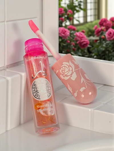 Gloss à lèvres pailleté changeant de couleur