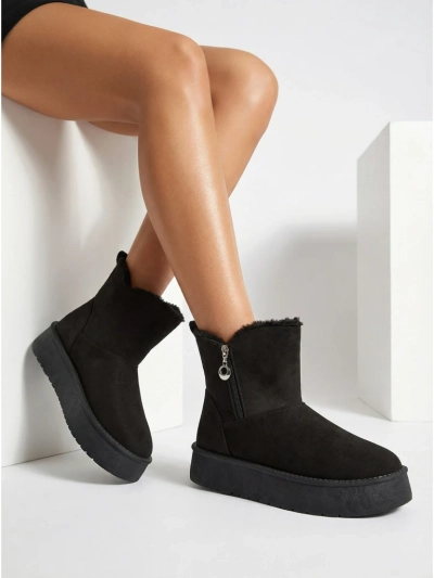 Bottines pour Femmes Aurora Noires en Cuir Écologique pour l'Hiver