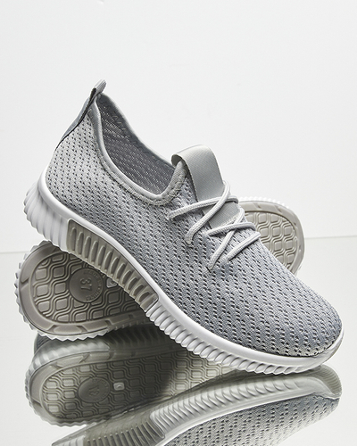 Gris chaussures de sport en tissu pour femmes Vobbu- Footwear