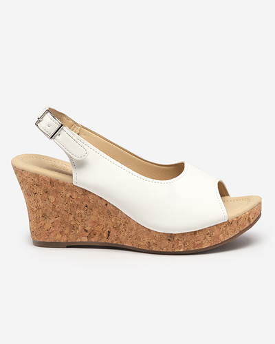 Sandales blanches pour femmes à talon compensé Erona- Footwear