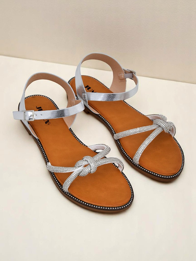 Royalfashion Sandales pour femmes avec strass décoratifs Bella Shine