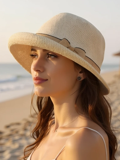 Royalfashion Chapeau pour femme décoré d’un nœud Summer Grace