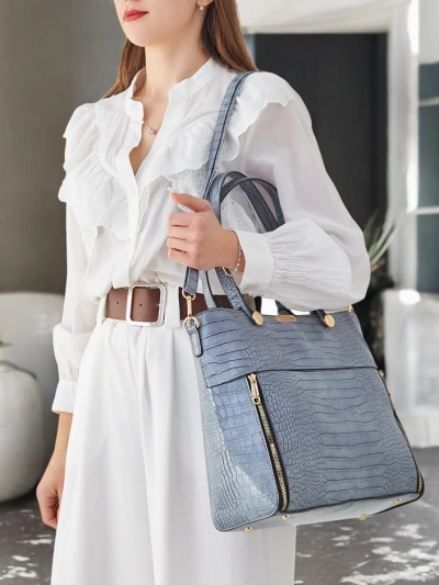 Sac à main en simili cuir royal avec embossage