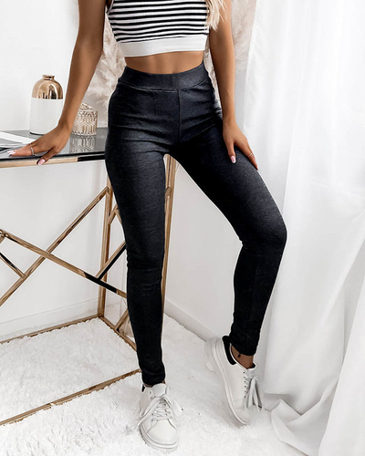 Leggings pour femmes en gris foncé- Vêtements