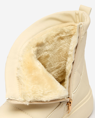 Royalfashion Beige bottes pour femmes a'la bottes de neige Kacecica