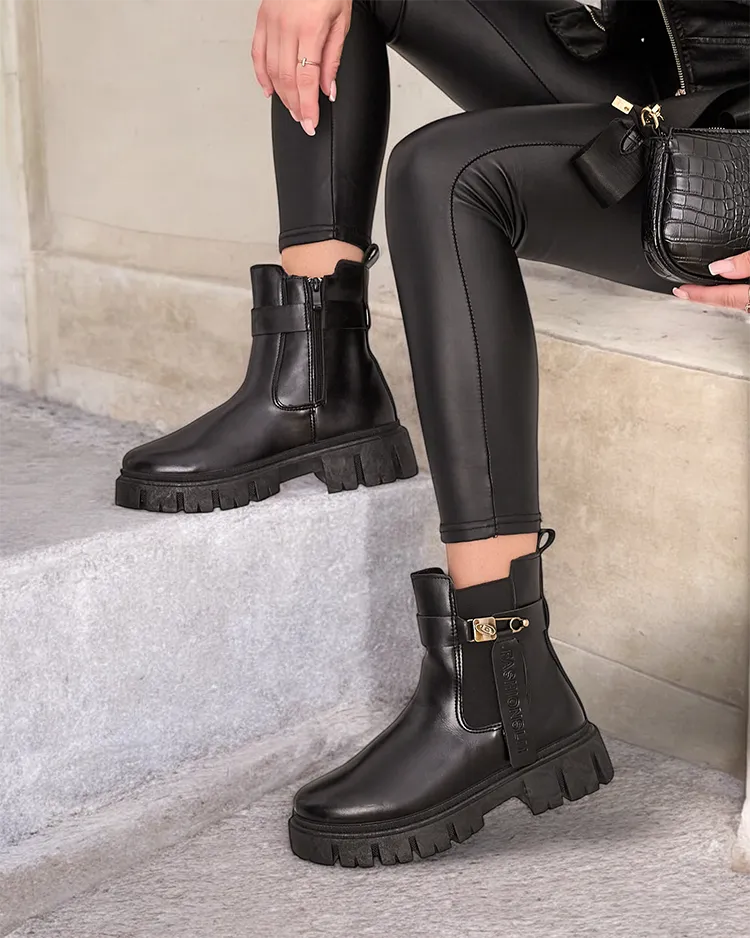 Royalfashion Bottes Dobinas en cuir eko pour femme