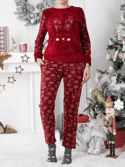 Pyjamas Royalfashion pour femmes avec un lapin, ressemblant à de la polaire