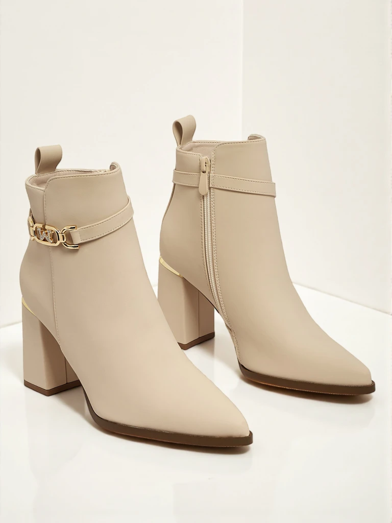 Bottines femme éco suède à talon bloc Ostirena