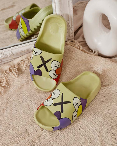 Pantoufles pour femmes vertes par Elmino - Chaussures