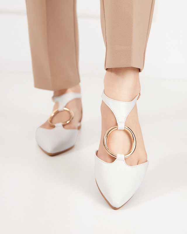 OUTLET Ballerines blanches ouvertes pour femme Dasu - Footwear