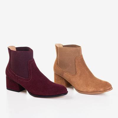 Boots femme marron clair à talons plats Tarina - Chaussures