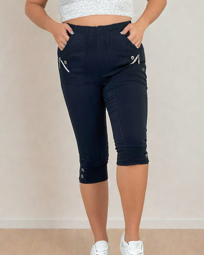 Royalfashion Pantalon en tissu pour femme 7/8 PLUS SIZE