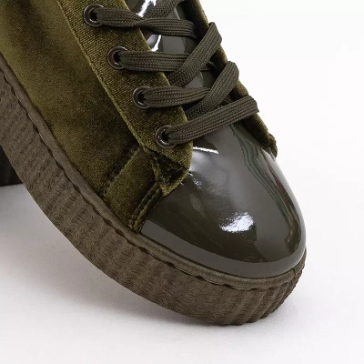 OUTLET Chaussures de sport en velours vert Briss- Footwear