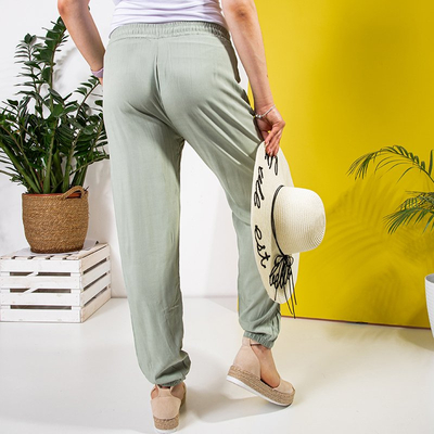 Pantalon taille PLUS vert femme - Vêtements
