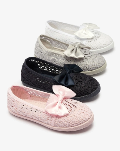 Baskets grises à enfiler avec nœud pour filles Sweet Time - Footwear