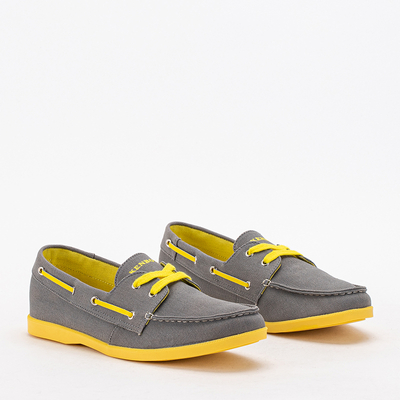 Baskets tissées pour hommes Tehila jaunes et grises - Footwear