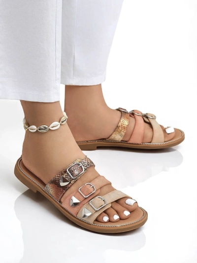 Royalfashion Sandales plates pour femmes Snake Chic