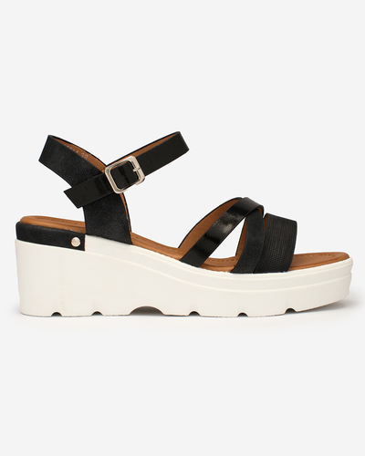 OUTLET Royalfashion Sandales compensées Zoppla pour femme, noires